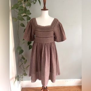 Artka Brown Cottagecore Dress